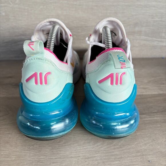 Nike Air Max 270 Shoes Womens Size 9 White Teal Pink Running CJ0568-100 - Picture 5 of 7